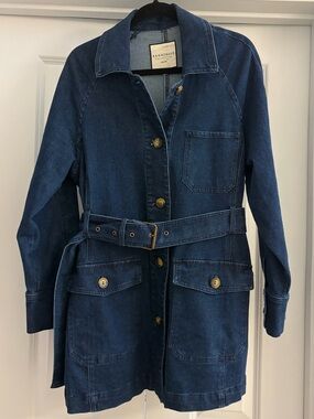 Bagatelle Dark Indigo Denim Belted Jacket